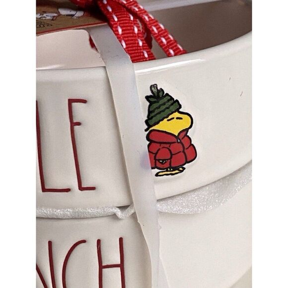 Set Of 2 Rae Dunn Peanuts Snoopy Woodstock Puffy Coat NIBBLE & MUNCH Pet Bowls - Picture 3 of 13